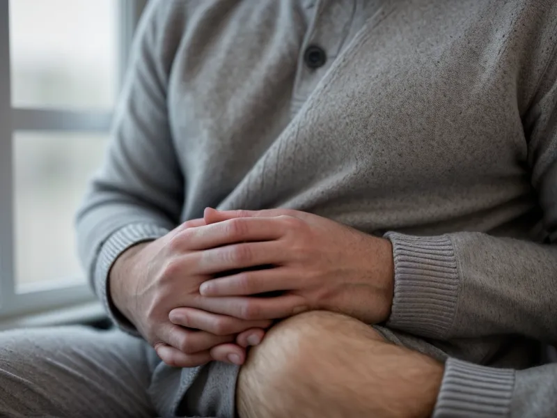 Gros plan sur des mains détendues après une pause guidée, illustrant une routine de bien-être contre le stress du travail