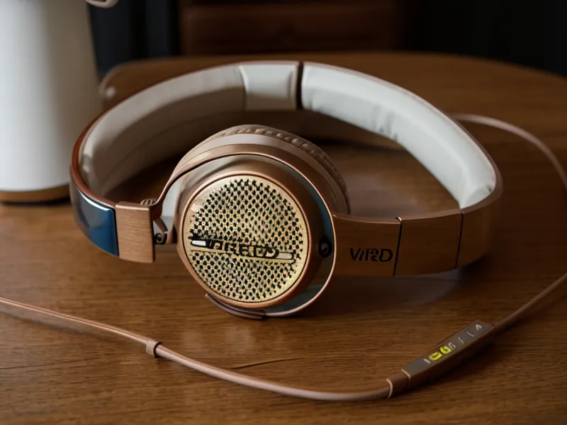 Casque audio posé sur un bureau de planning, prêt pour une séance de relaxation progressive à la maison.