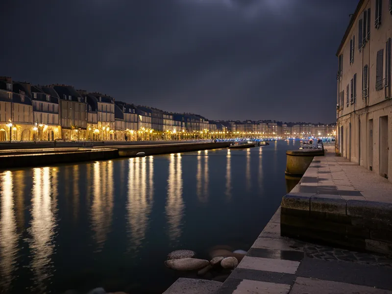 Vue du port de La Rochelle sous la pluie, image calme pour accompagner une séance de battements binauraux.